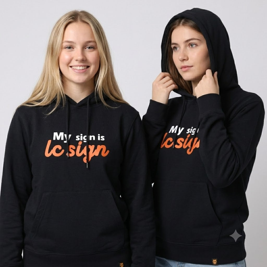 LC Sign Tony Classic Black Pullover Hoodie(My sign is lc sign)