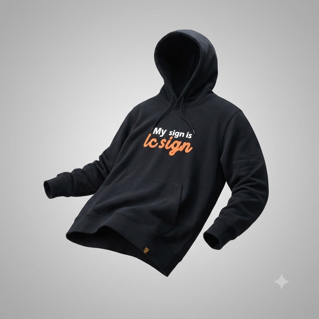 LC Sign Tony Classic Black Pullover Hoodie(My sign is lc sign)
